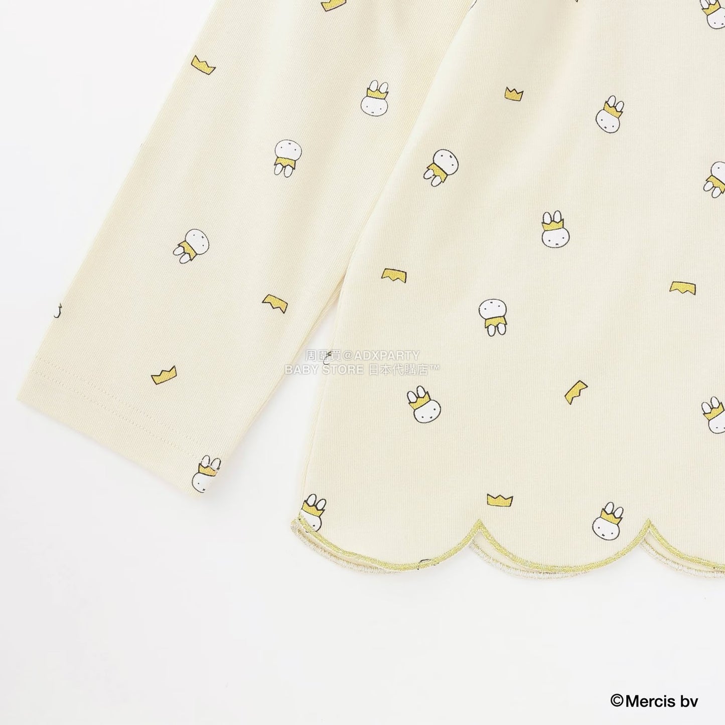 日本童裝 Ly# mine x miffy 滿版印花扇貝邊上衣 100-140cm 女童款 秋季 TOPS