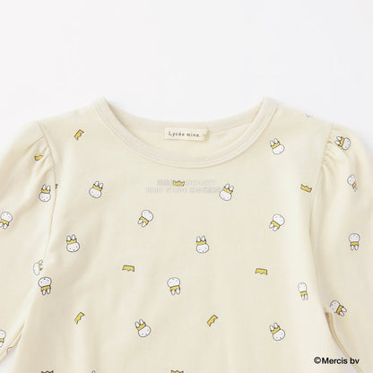 日本童裝 Ly# mine x miffy 滿版印花扇貝邊上衣 100-140cm 女童款 秋季 TOPS