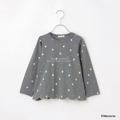 日本童裝 Ly# mine x miffy 滿版印花扇貝邊上衣 100-140cm 女童款 秋季 TOPS
