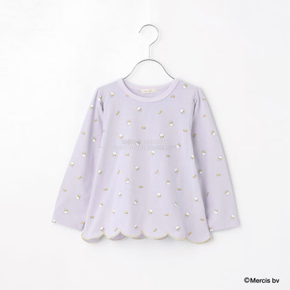 日本童裝 Ly# mine x miffy 滿版印花扇貝邊上衣 100-140cm 女童款 秋季 TOPS