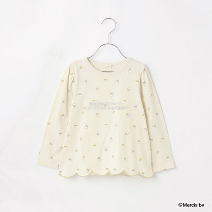 日本童裝 Ly# mine x miffy 滿版印花扇貝邊上衣 100-140cm 女童款 秋季 TOPS