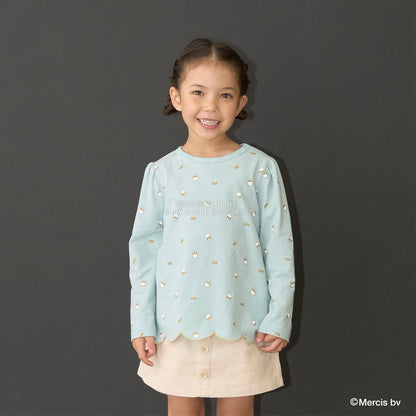 日本童裝 Ly# mine x miffy 滿版印花扇貝邊上衣 100-140cm 女童款 秋季 TOPS