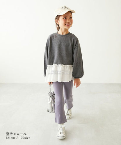 日本童裝 dev!rock 拼接裙邊衛衣 100-160cm 女童款 冬季 TOPS