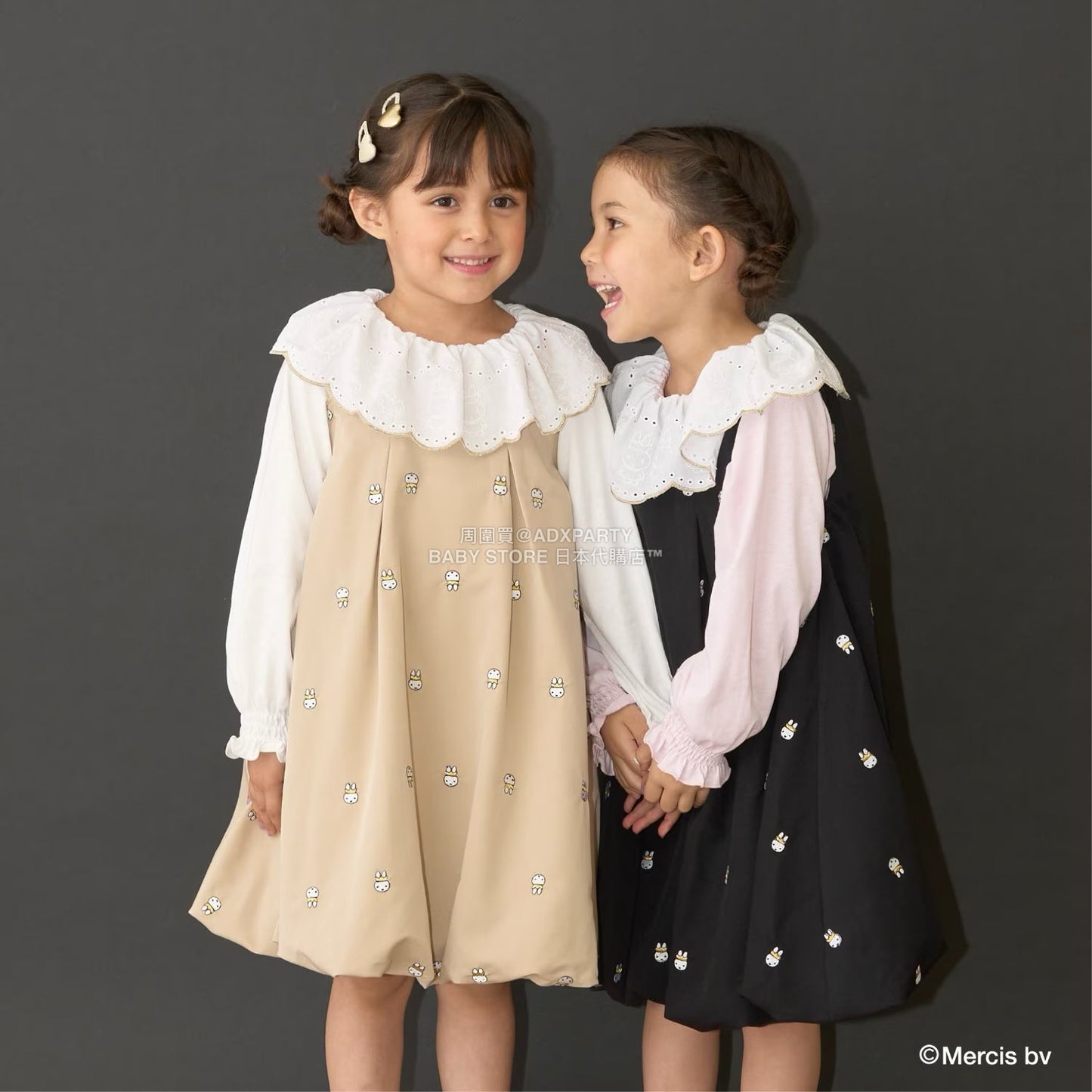 日本童裝 Ly# mine x miffy  刺繡泡泡連身裙 100-140cm 女童款 秋季 DRESSES