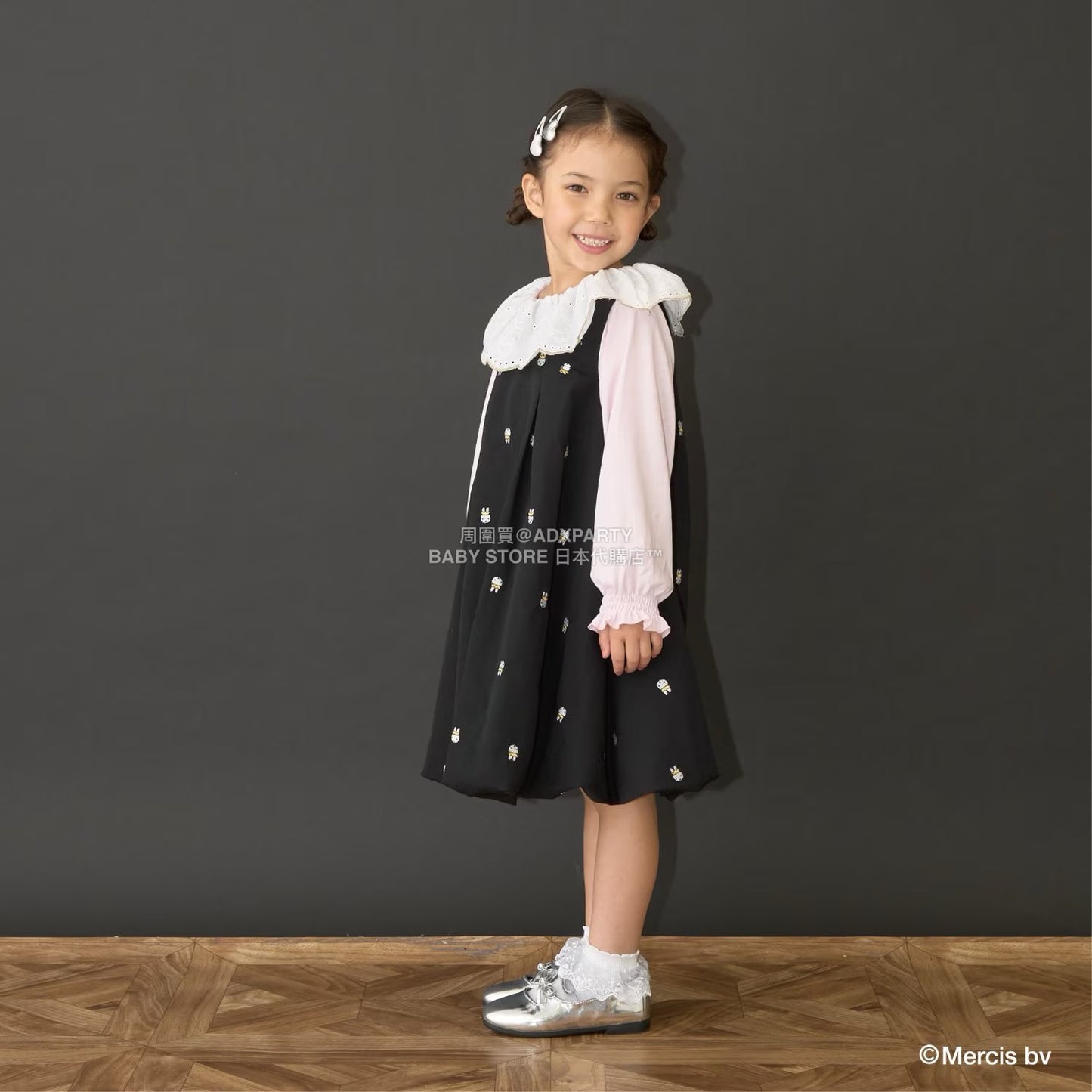 日本童裝 Ly# mine x miffy  刺繡泡泡連身裙 100-140cm 女童款 秋季 DRESSES