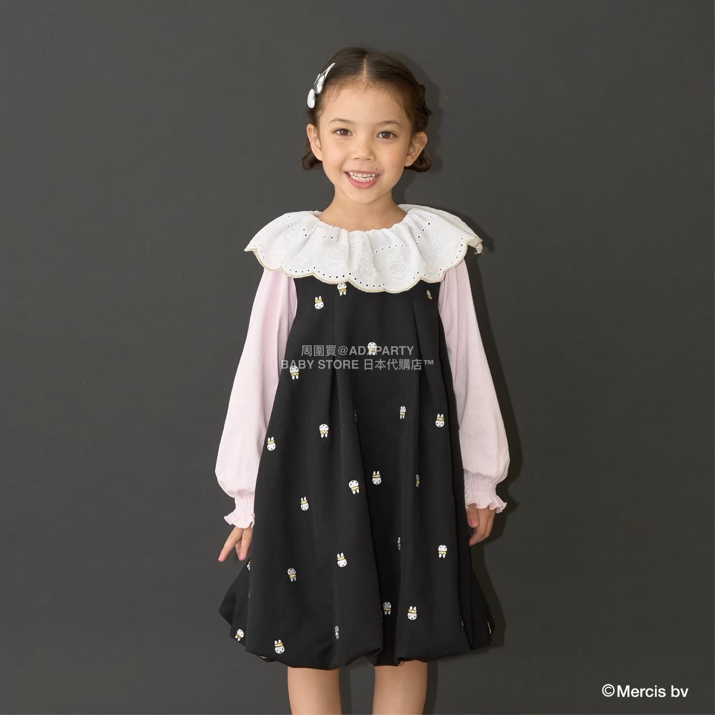 日本童裝 Ly# mine x miffy  刺繡泡泡連身裙 100-140cm 女童款 秋季 DRESSES