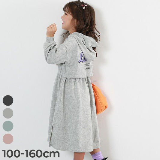 日本童裝 dev!rock 後背設計連帽連身裙 100-160cm 女童款 冬季 DRESSES