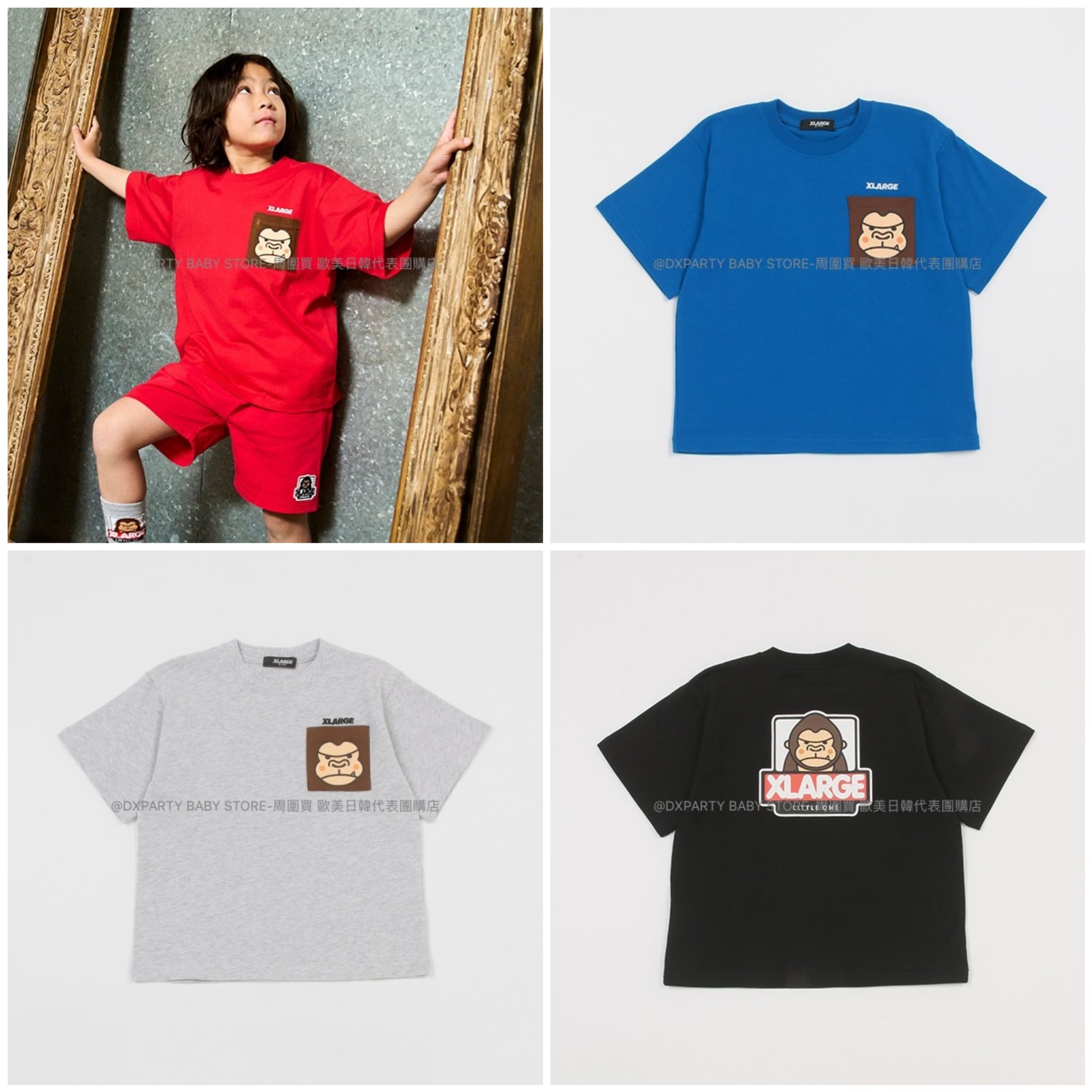 日本童裝 XLARGE KIDS 大猩猩背面印花短袖上衣 80-140cm 男童款 夏季 TOPS