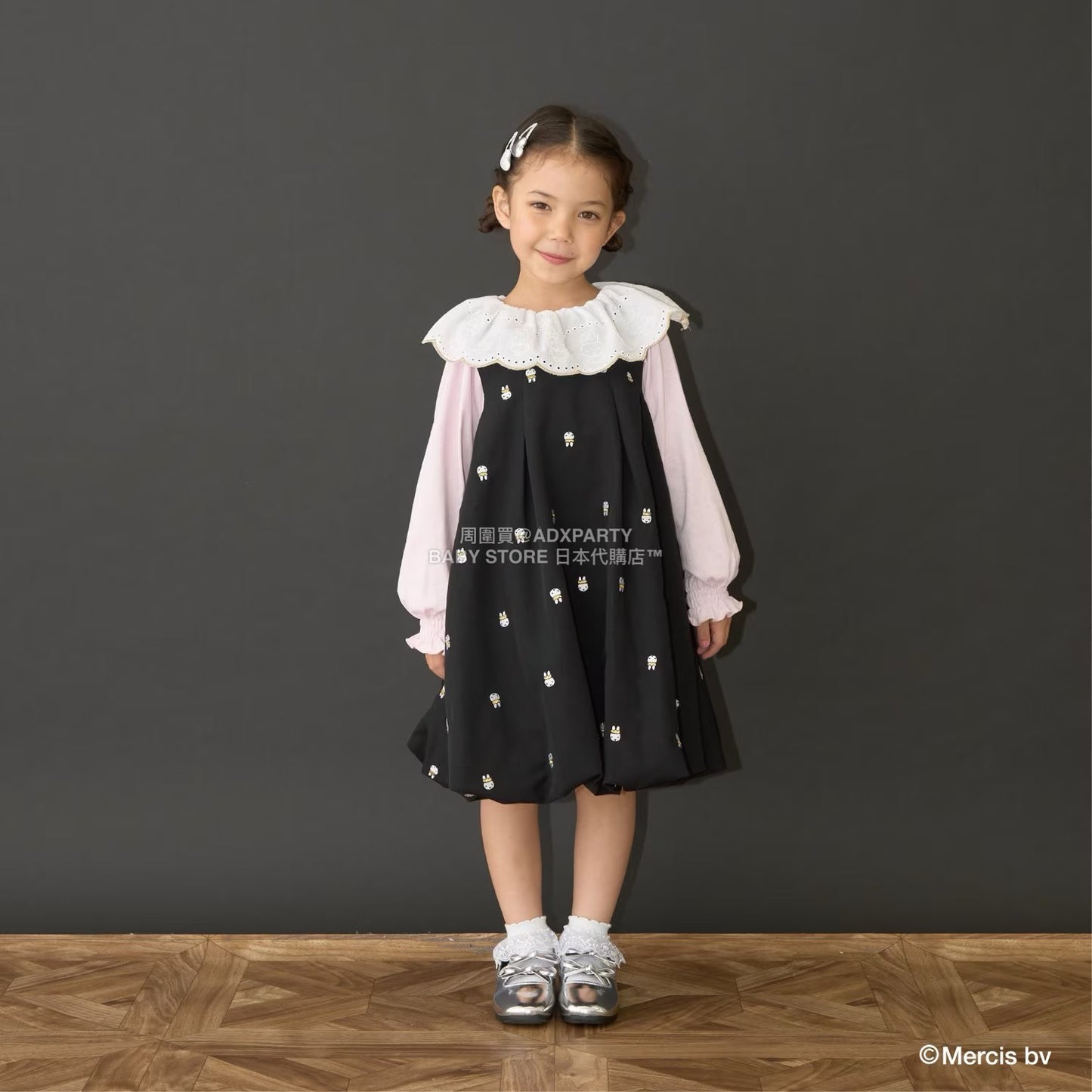 日本童裝 Ly# mine x miffy  刺繡泡泡連身裙 100-140cm 女童款 秋季 DRESSES