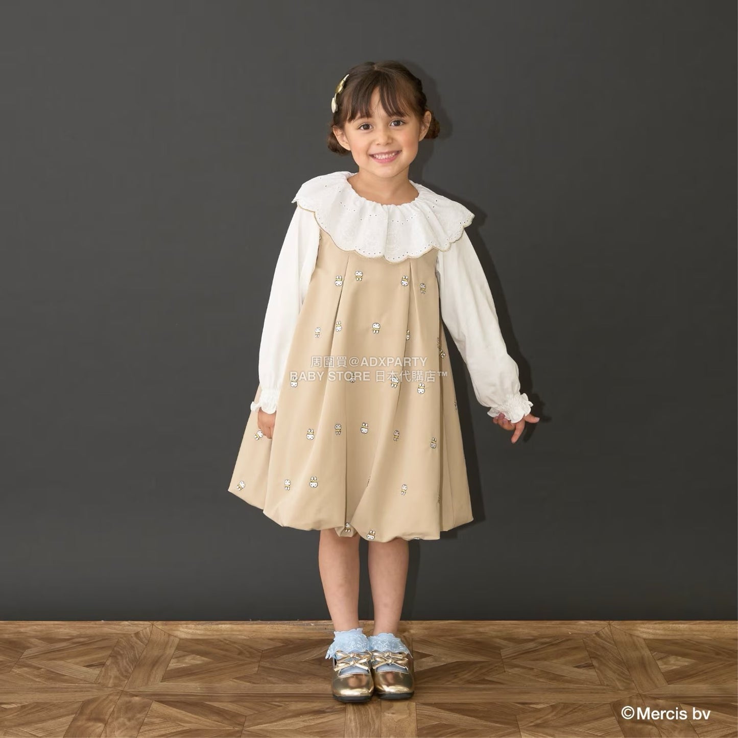 日本童裝 Ly# mine x miffy  刺繡泡泡連身裙 100-140cm 女童款 秋季 DRESSES