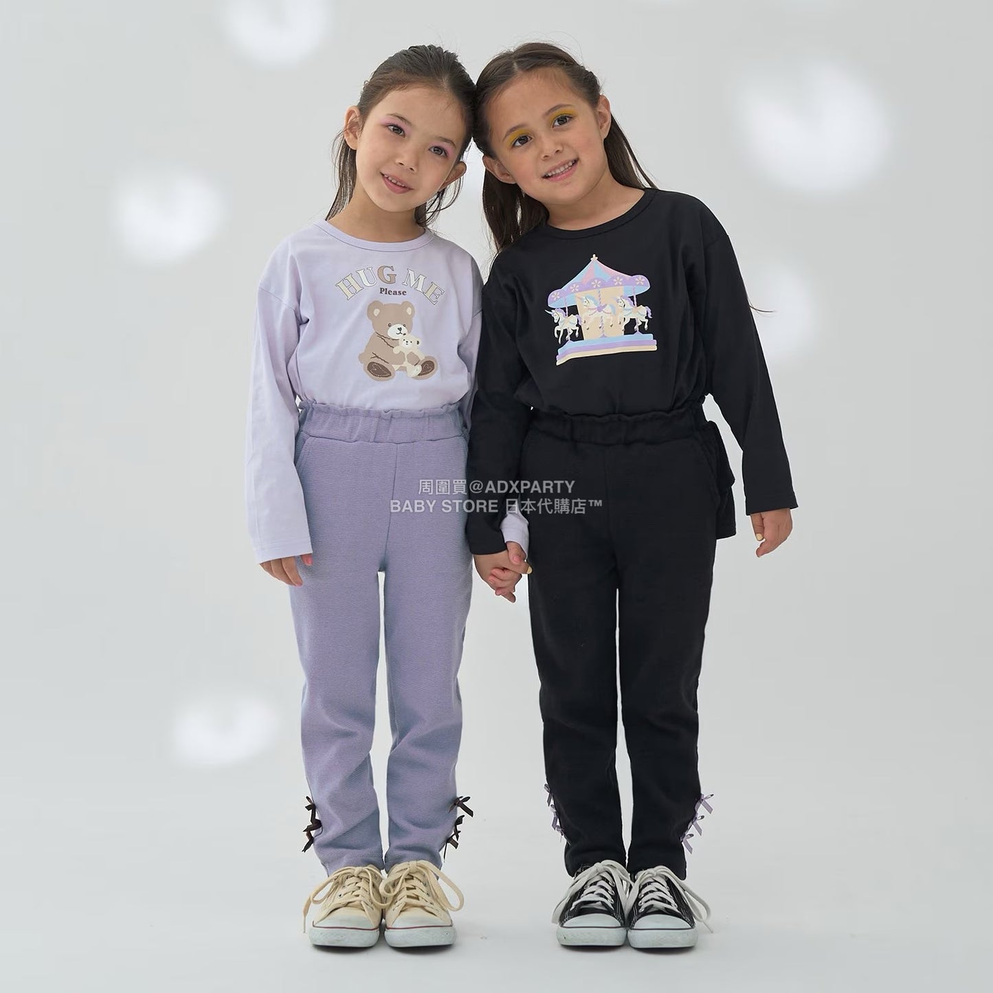 日本童裝 Ly# mine [柔軟棉] 印花長袖上衣 100-150cm 女童款 秋季 TOPS