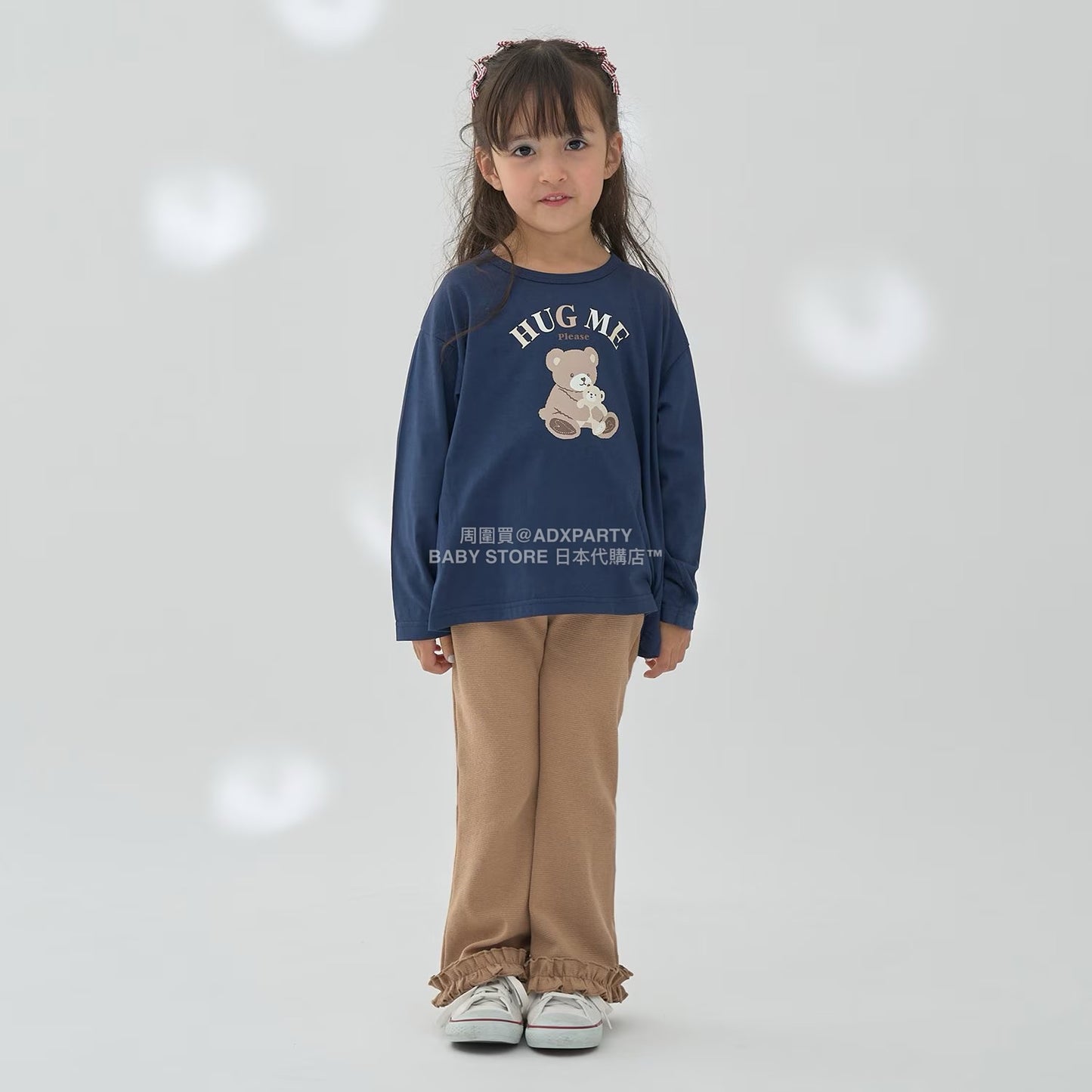 日本童裝 Ly# mine [柔軟棉] 印花長袖上衣 100-150cm 女童款 秋季 TOPS