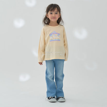 日本童裝 Ly# mine [柔軟棉] 印花長袖上衣 100-150cm 女童款 秋季 TOPS