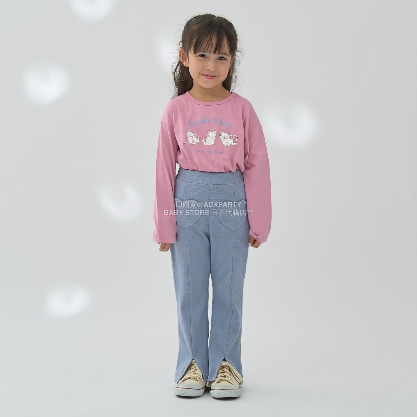 日本童裝 Ly# mine [柔軟棉] 印花長袖上衣 100-150cm 女童款 秋季 TOPS