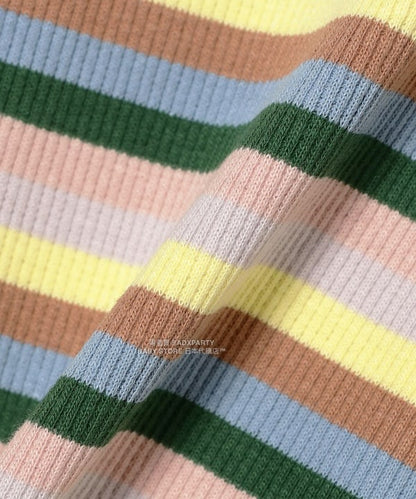 日本童裝 B:MING by BEAMS 條紋喇叭袖上衣 100-140cm 女童款 秋冬季 TOPS