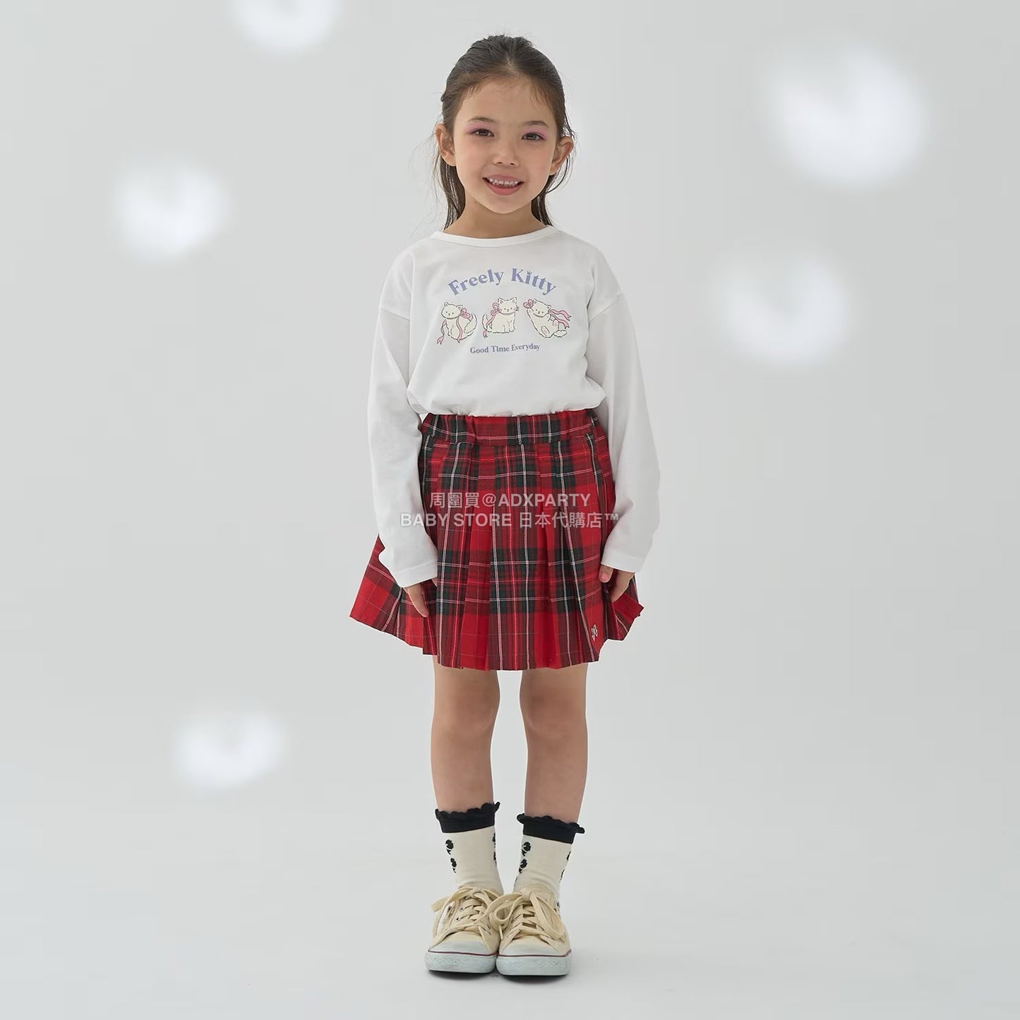 日本童裝 Ly# mine [柔軟棉] 印花長袖上衣 100-150cm 女童款 秋季 TOPS