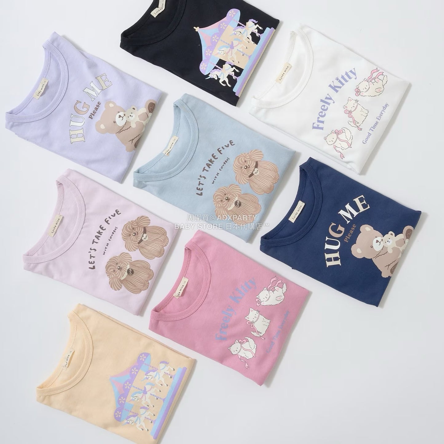 日本童裝 Ly# mine [柔軟棉] 印花長袖上衣 100-150cm 女童款 秋季 TOPS