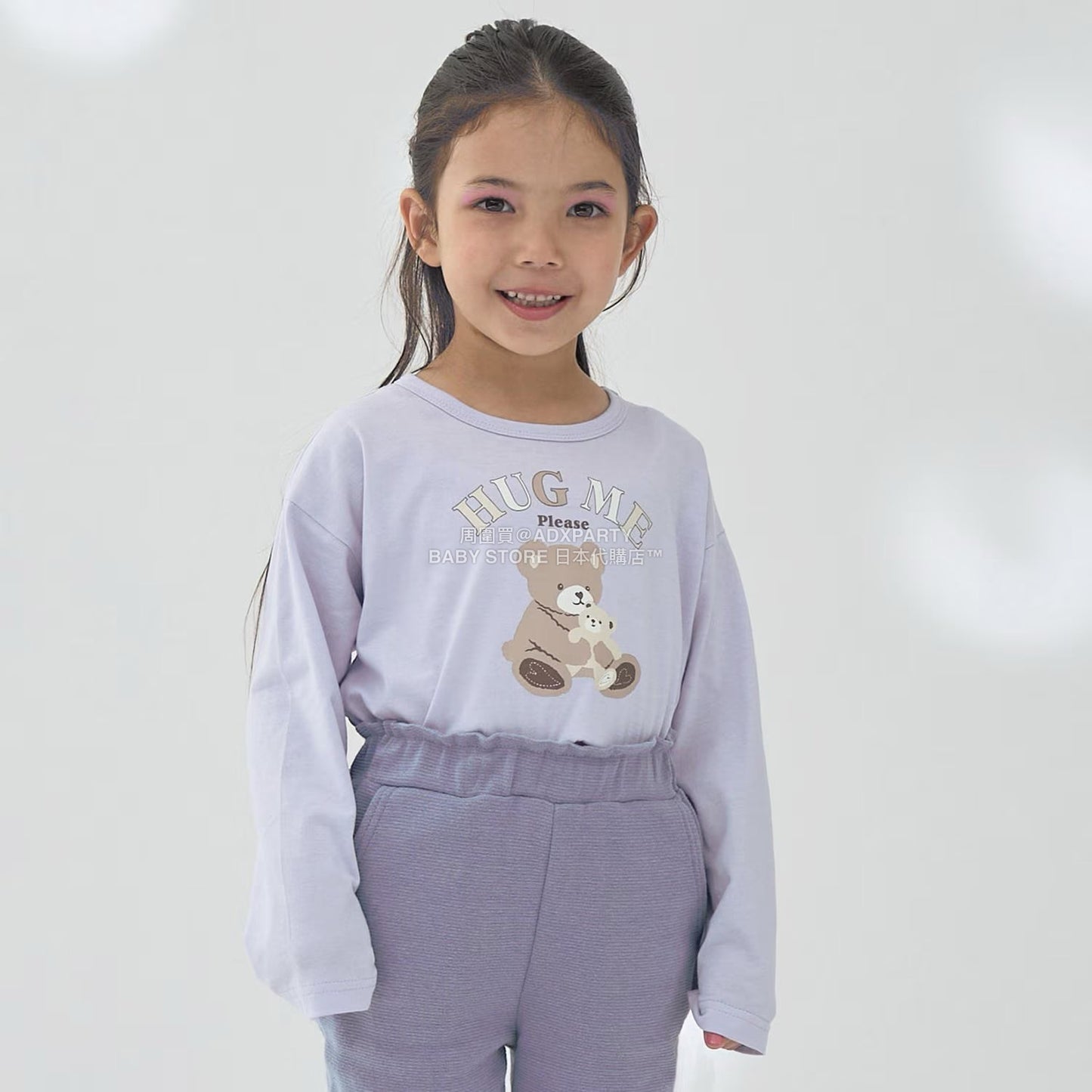 日本童裝 Ly# mine [柔軟棉] 印花長袖上衣 100-150cm 女童款 秋季 TOPS