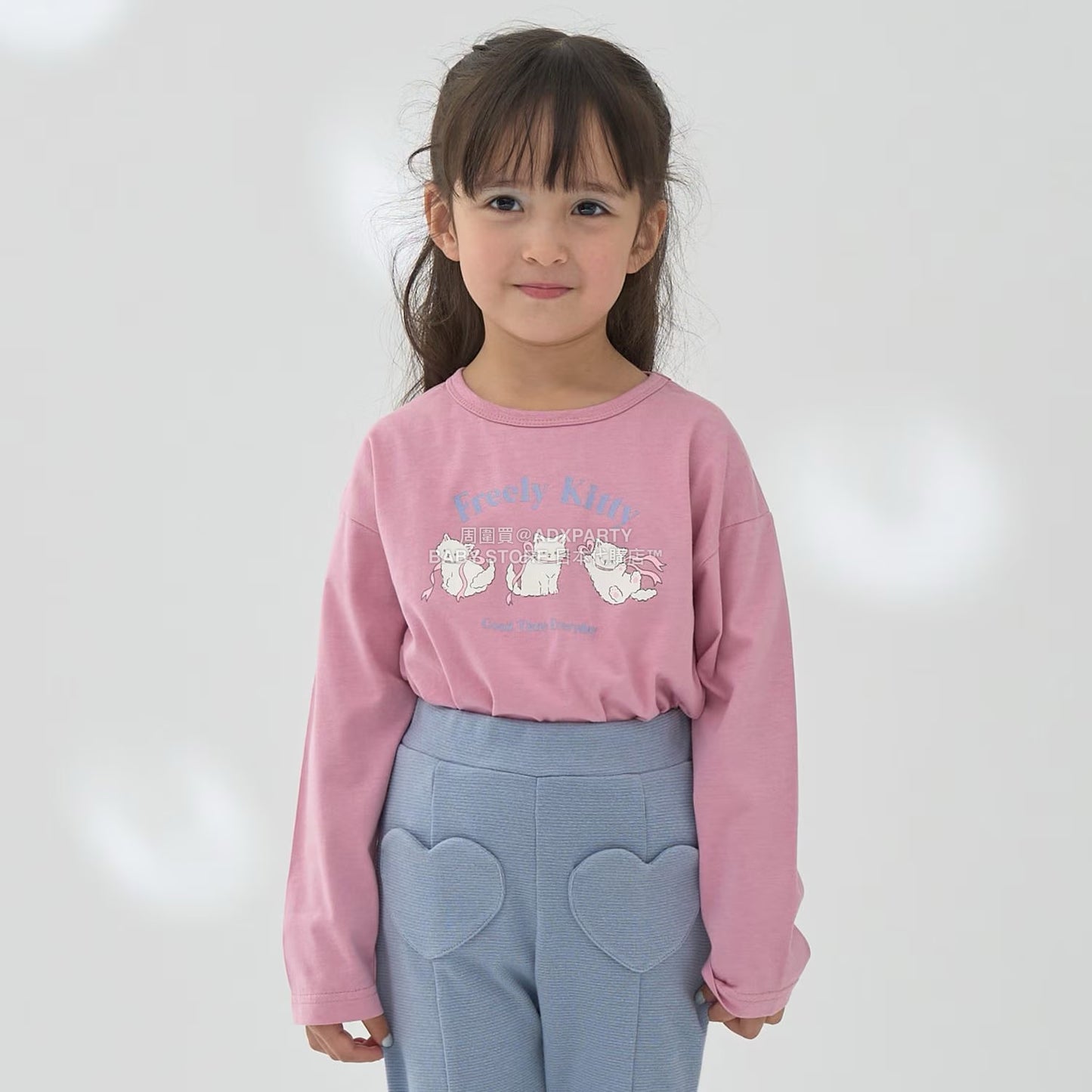 日本童裝 Ly# mine [柔軟棉] 印花長袖上衣 100-150cm 女童款 秋季 TOPS