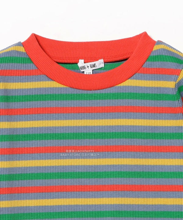 日本童裝 B:MING by BEAMS 條紋喇叭袖上衣 100-140cm 女童款 秋冬季 TOPS