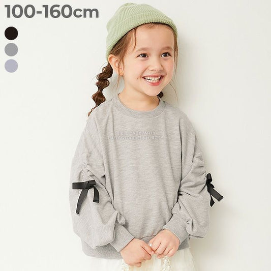 日本童裝 dev!rock 緞帶袖衛衣 100-160cm 女童款 冬季 TOPS