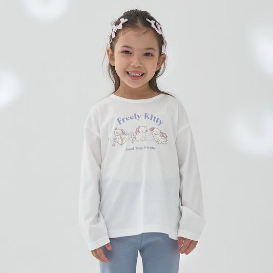 日本童裝 Ly# mine [柔軟棉] 印花長袖上衣 100-150cm 女童款 秋季 TOPS