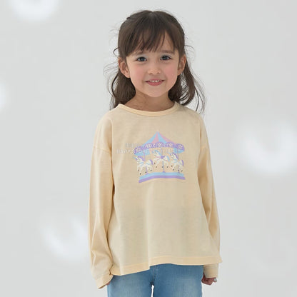 日本童裝 Ly# mine [柔軟棉] 印花長袖上衣 100-150cm 女童款 秋季 TOPS