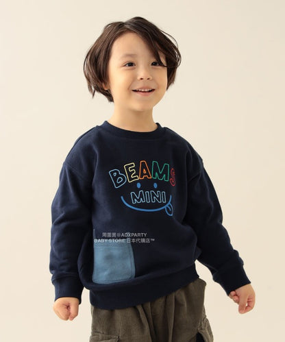 日本童裝 BEAMS mini 微笑刺繡運動衛衣 90-130cm 男童款/女童款 秋冬季 TOPS