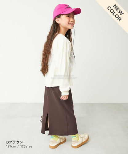 日本童裝 dev!rock 羅紋開衩半裙 100-160cm 女童款 冬季 SKIRTS