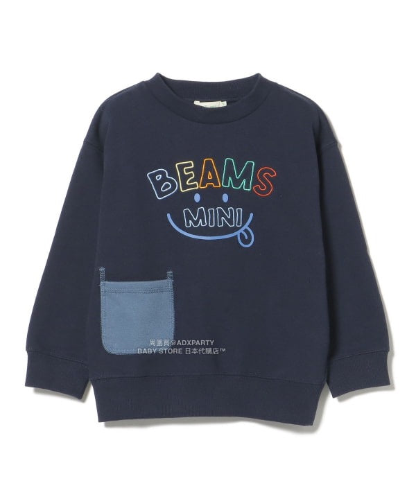 日本童裝 BEAMS mini 微笑刺繡運動衛衣 90-130cm 男童款/女童款 秋冬季 TOPS