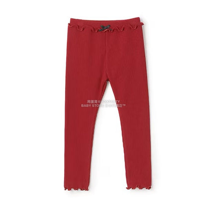 日本童裝 Ly# mine 彈力緊身長褲 100-150cm 女童款 秋季 PANTS 聖誕紅/新年紅