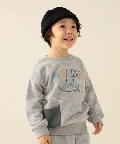 日本童裝 BEAMS mini 微笑刺繡運動衛衣 90-130cm 男童款/女童款 秋冬季 TOPS