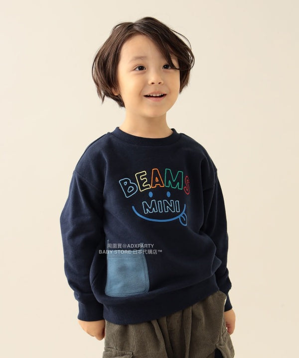 日本童裝 BEAMS mini 微笑刺繡運動衛衣 90-130cm 男童款/女童款 秋冬季 TOPS