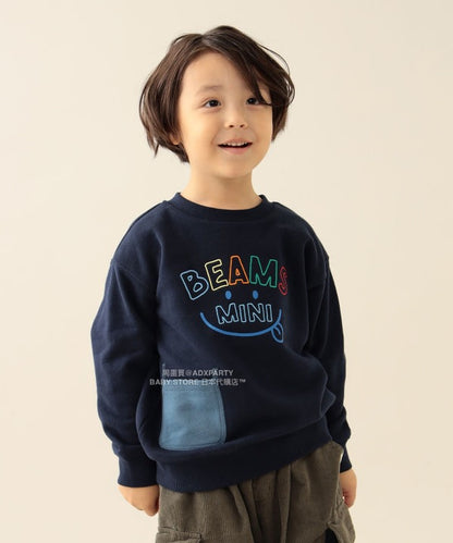 日本童裝 BEAMS mini 微笑刺繡運動衛衣 90-130cm 男童款/女童款 秋冬季 TOPS