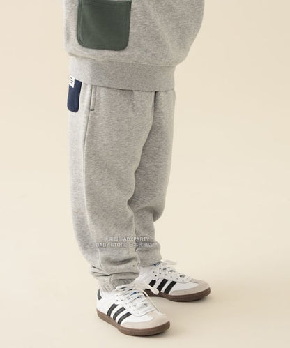 日本童裝 BEAMS mini 微笑logo運動褲 90-140cm 男童款 秋冬季 PANTS