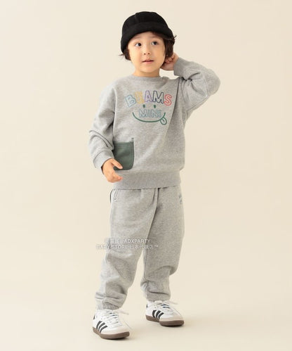 日本童裝 BEAMS mini 微笑logo運動褲 90-140cm 男童款 秋冬季 PANTS
