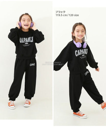 日本童裝 dev!rock 學院風衛衣兩件套裝 100-160cm 女童款 冬季 TOPS PANTS