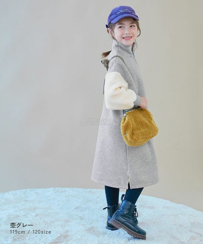 日本童裝 dev!rock 抓毛蟒蛇袖半拉鍊連身裙 100-160cm 女童款 冬季 DRESSES