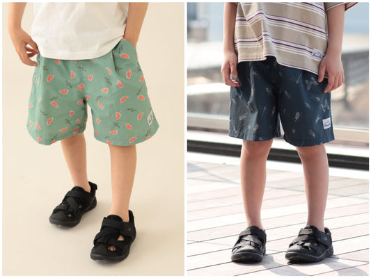 日本童裝 BE#AMS mini 水陸兩用 防水系列 碎花沙灘褲 90-140cm 男童款 PANTS 夏季 夏日玩水泳衣特輯