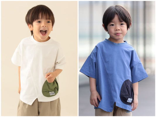 日本童裝 BE#AMS mini 吸水速乾 不規則上衣 90-150cm 男童款 夏季 TOPS