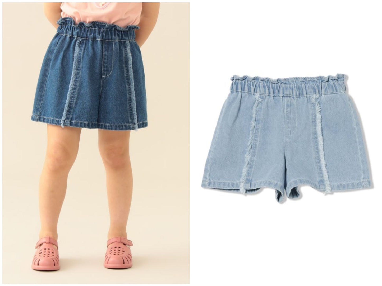 日本童裝 BE#AMS mini 流蘇牛仔短褲 90-150cm 女童款 夏季 PANTS