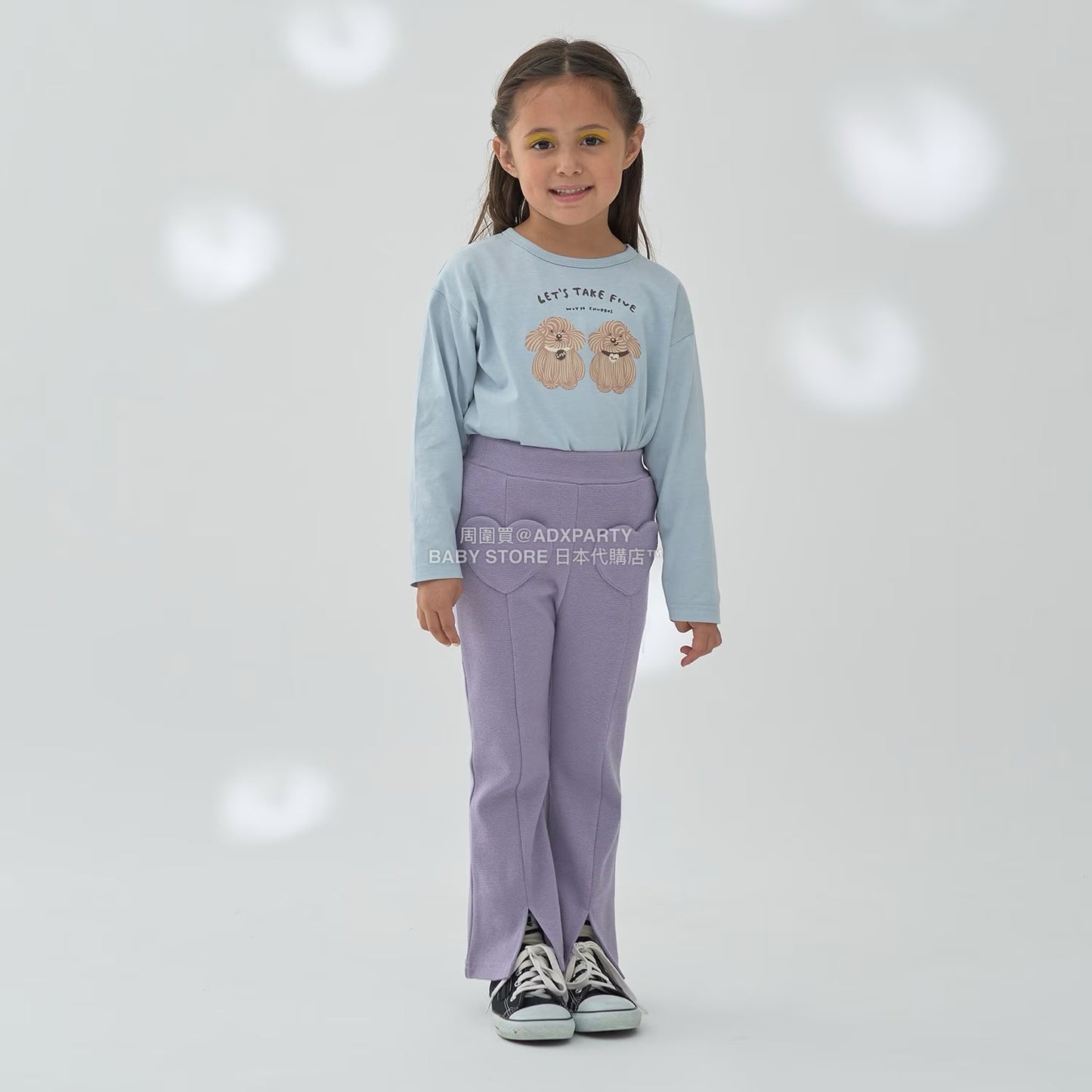 日本童裝 Ly# mine 心型口袋下擺開衩喇叭長褲 100-140cm 女童款 秋季 PANTS