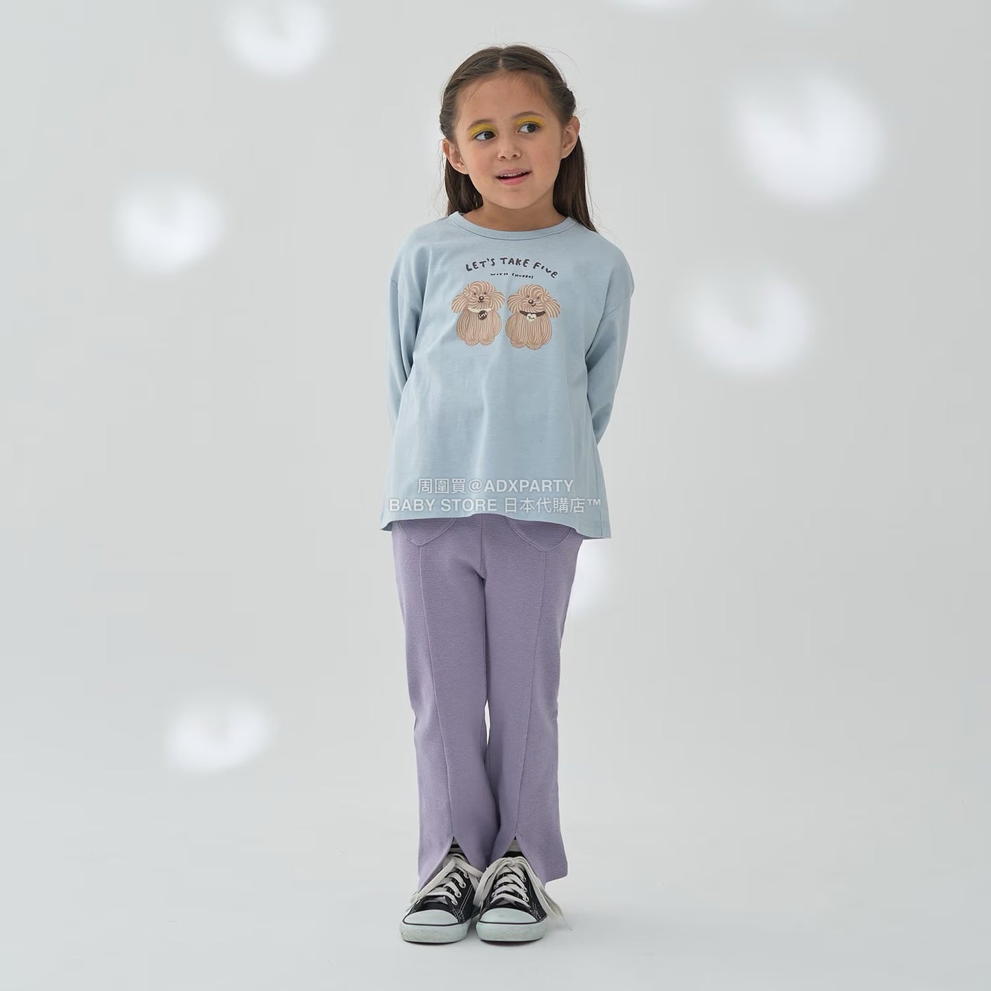 日本童裝 Ly# mine 心型口袋下擺開衩喇叭長褲 100-140cm 女童款 秋季 PANTS