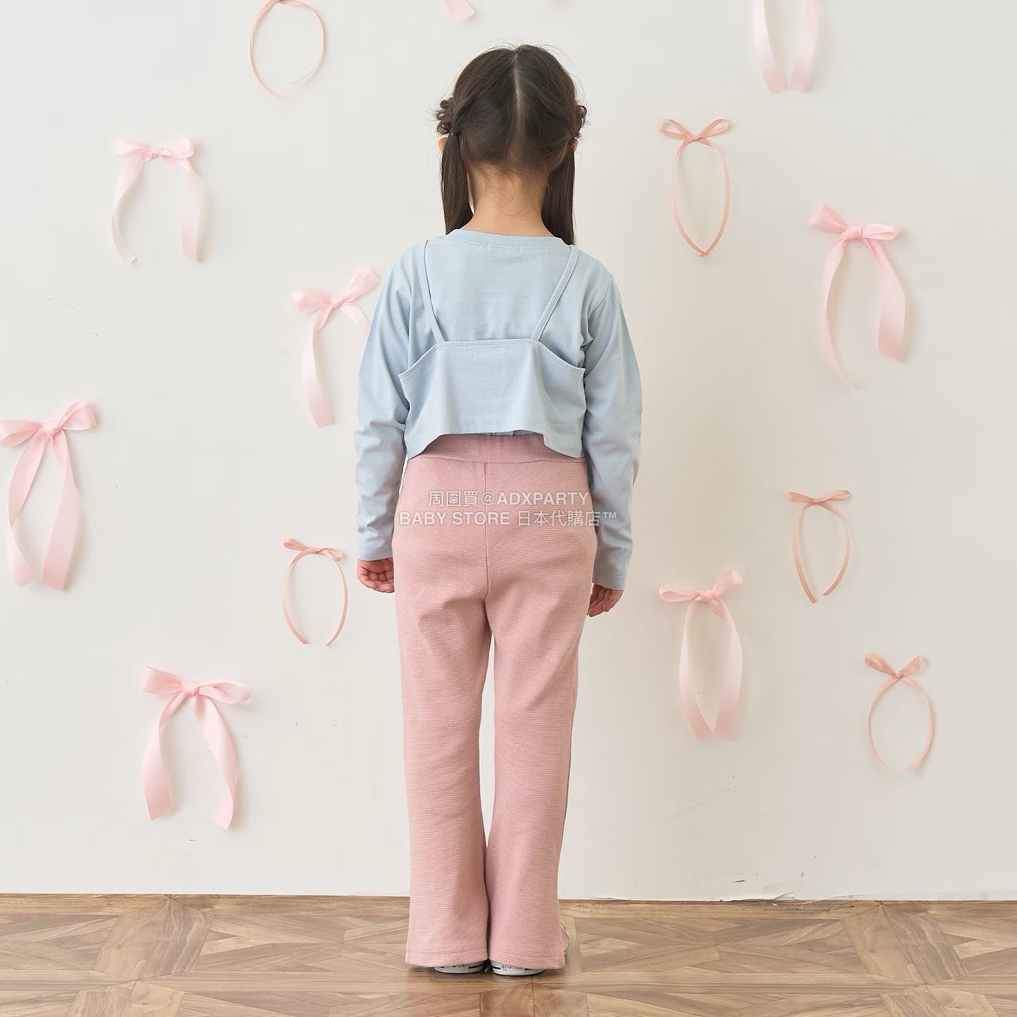 日本童裝 Ly# mine 心型口袋下擺開衩喇叭長褲 100-140cm 女童款 秋季 PANTS