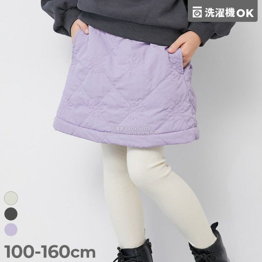 日本童裝 dev!rock 防風 花卉絎縫短裙 100-160cm 女童款 冬季 SKIRTS