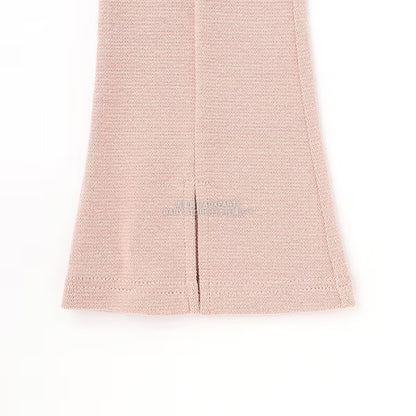 日本童裝 Ly# mine 心型口袋下擺開衩喇叭長褲 100-140cm 女童款 秋季 PANTS