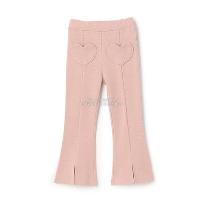 日本童裝 Ly# mine 心型口袋下擺開衩喇叭長褲 100-140cm 女童款 秋季 PANTS