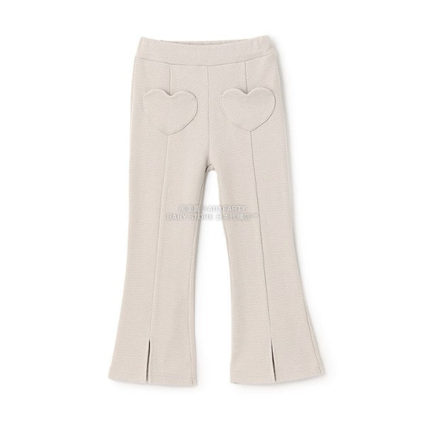 日本童裝 Ly# mine 心型口袋下擺開衩喇叭長褲 100-140cm 女童款 秋季 PANTS