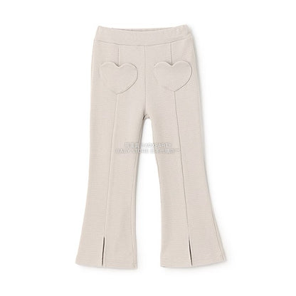 日本童裝 Ly# mine 心型口袋下擺開衩喇叭長褲 100-140cm 女童款 秋季 PANTS