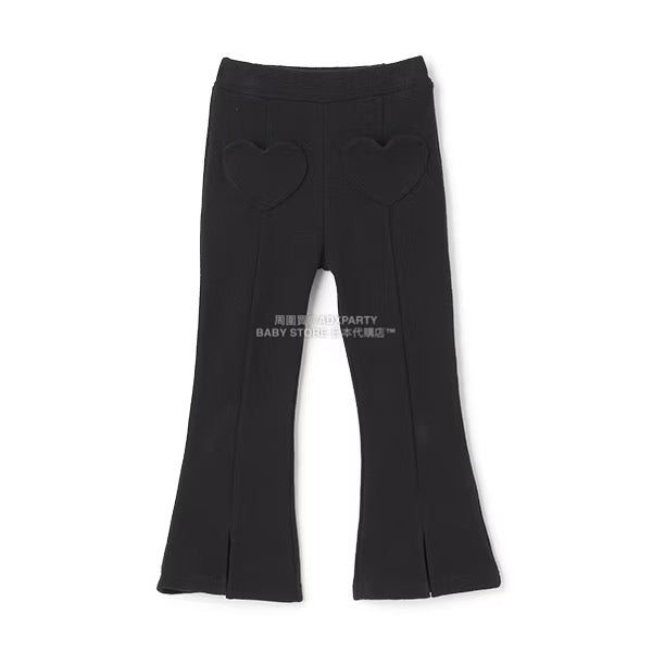 日本童裝 Ly# mine 心型口袋下擺開衩喇叭長褲 100-140cm 女童款 秋季 PANTS